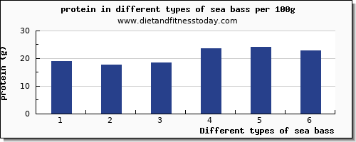 sea bass protein per 100g